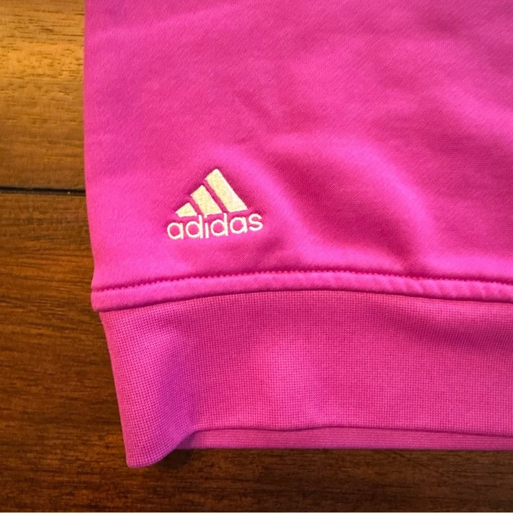 Adidas Men’s Golf Climalite 1/4 Zip Long Sleeve Pullover Athletic Pink Sz Medium